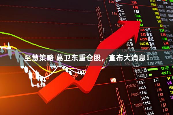 至慧策略 葛卫东重仓股，宣布大消息！